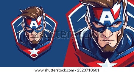USA's Finest: Epic American Superhero Logo Mascot for Sport and E-Sport Teams