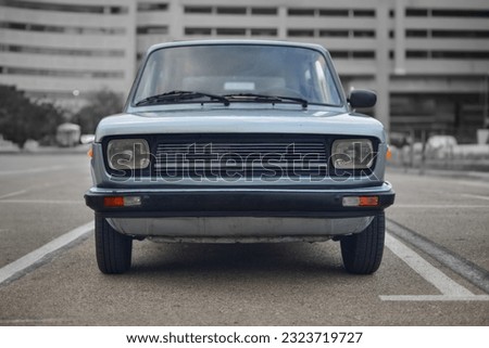 A front of a Classic Italian old car  Royalty-Free Stock Photo #2323719727