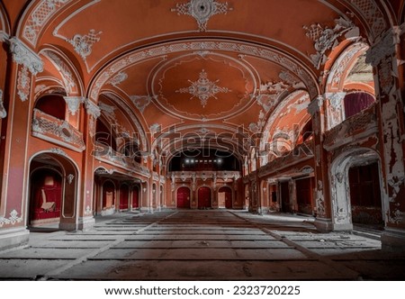 Lost in Time: The Abandoned Red Theater of Hungary, a Haunting Relic in European History Royalty-Free Stock Photo #2323720225