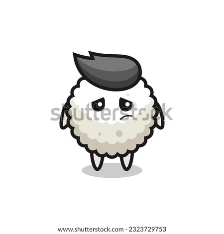 the lazy gesture of rice ball cartoon character , cute style design for t shirt, sticker, logo element