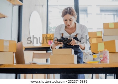 Small business owners online are taking pictures of their products and offering them to customers who will place their orders. and check the orders that the customers - online shopping