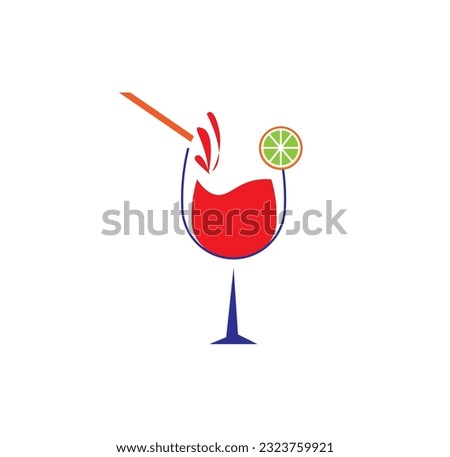 vector wine glass or juice glass logo or clip art