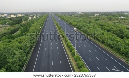 Aerial view of Nehru Outer Ring Road at Hyderabad, India Royalty-Free Stock Photo #2323765359