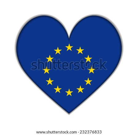 European Union heart flag vector illustration