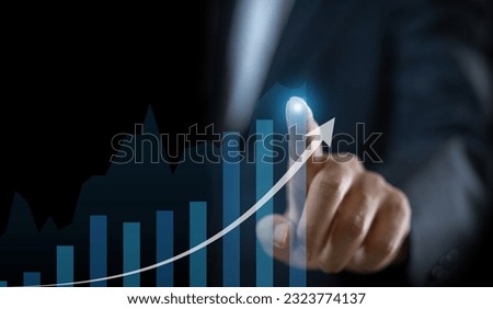 Businessman with finance economic analysis growth, money, global economic, trader investor, business financial growth, stock market, Investments funds, price, graph, sales, profit, investment concept