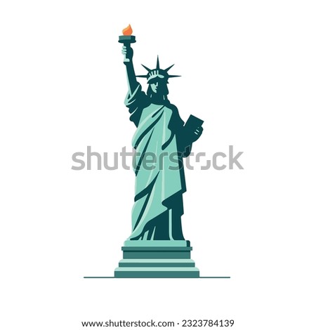 Statue of Liberty vector, Logo and icon design. isolated on white background. New York city Statue of Liberty vector.