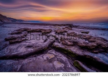 Abstract view landscape at sunset. nature beach in Torrey Pines State Beach Landscape Scenic of San Diego,USA