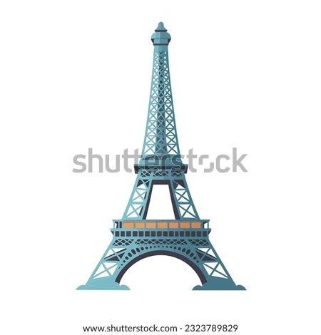 Eiffel Tower isolated on white background. Flat vector Illustration. Paris, Eiffel tower vector illustration isolated. Royalty-Free Stock Photo #2323789829