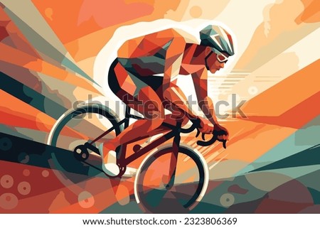 cylist on the bike with colorful vector Royalty-Free Stock Photo #2323806369