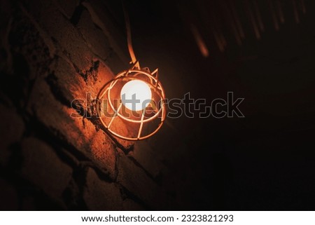 Lamp in world war 2 underground tunnel
