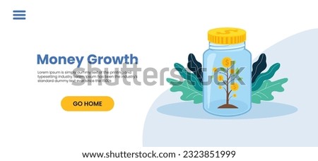 Money tree plant with coin dollar. Business profit investment, finance education, business income, business development concept. 