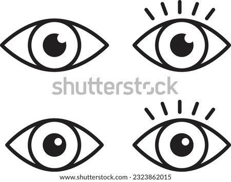 eye line icon set of vector Royalty-Free Stock Photo #2323862015