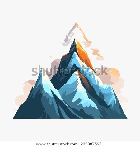 Rocky mountain on a white background. Vector illustration Royalty-Free Stock Photo #2323875971