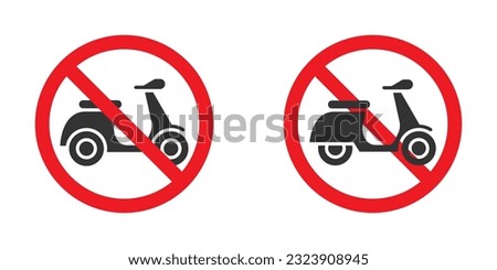 Prohibited moped road sign. Vector illustration.