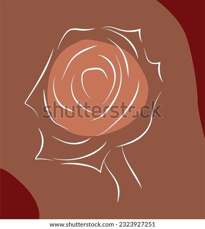 illustration of a rose with white lines on a red background