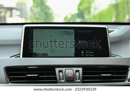 Rear view monitor for reversing system Car display and rear view camera parking assistant car navigation.