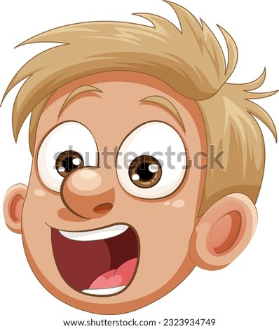 Boy with Shocked Expression Vector illustration