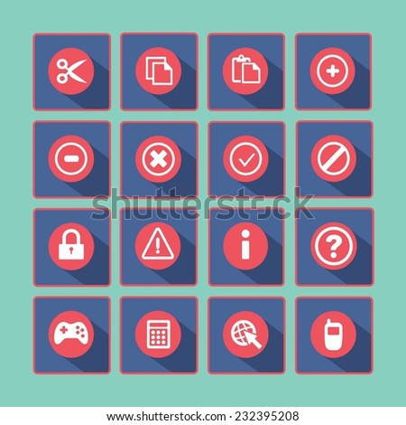 Communication and media Flat icons for Web and Mobile Applications