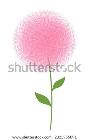 a pink fluffy flower illustration