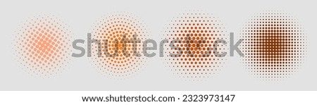 Set of halftone circles. Vector illustration. Royalty-Free Stock Photo #2323973147