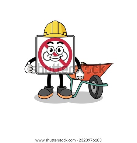 no bicycles road sign cartoon as a contractor , character design
