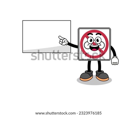 no bicycles road sign illustration doing a presentation , character design