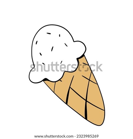 Summer sticker white ice cream cone