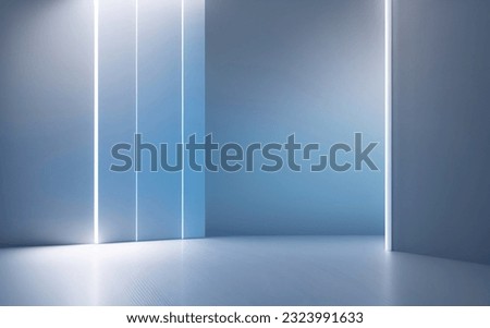 Universal minimalistic blue background for presentation. A light blue wall in the interior with beautiful built-in lighting and a smooth floor.	
 Royalty-Free Stock Photo #2323991633