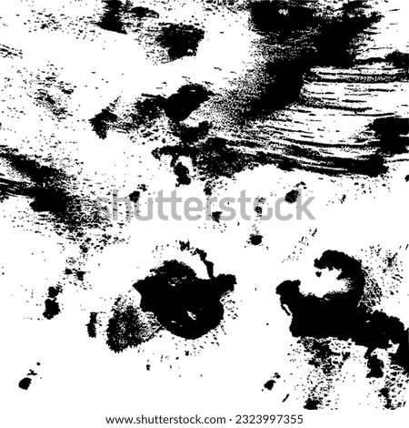 Streaks and blotches black grunge illustration against a white backdrop
