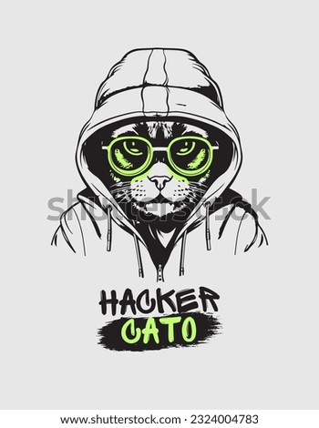 hacker cat,hacker cato ,cats, animal ,art, illusion 