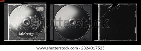 Cracked cd case mockup for album cover art ( translation : lorem ipsum a dummy text generator ) Royalty-Free Stock Photo #2324017525