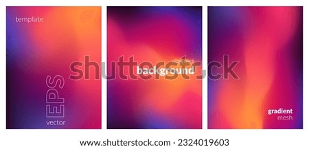 Collection. Abstract liquid background. Vibrant color blend. Blurred fluid colors. Gradient mesh. Modern design template for posters, ad banners, brochures, flyers, covers, websites. EPS vector image