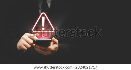 Cybersecurity, Cyber attack, System hacker Concept. Business man hacked on phone, network, vulnerability, illegal connection, Malicious software, data breach virus, cybercrime, compromised information Royalty-Free Stock Photo #2324021717