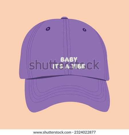 Illustration of a cool and trendy purple hat for young people. A fashionable hat suitable for back to school, campus activities, sports activities, modeling and more