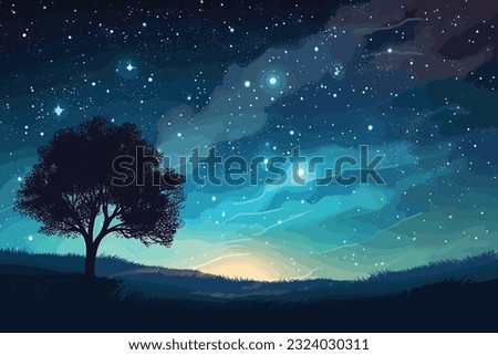 Beautiful celestial sky in dreamy fantasy with bright.