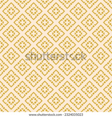 Raster geometric seamless pattern. Winter Christmas theme abstract graphic background. Simple folk style texture. Ethnic style ornament. Yellow color. Repeat vintage geo design for decor, print, wrap