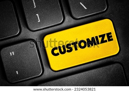 Customize text button on keyboard, concept background Royalty-Free Stock Photo #2324053821
