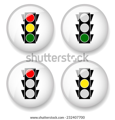 Traffic lamp icons. vector illustration.