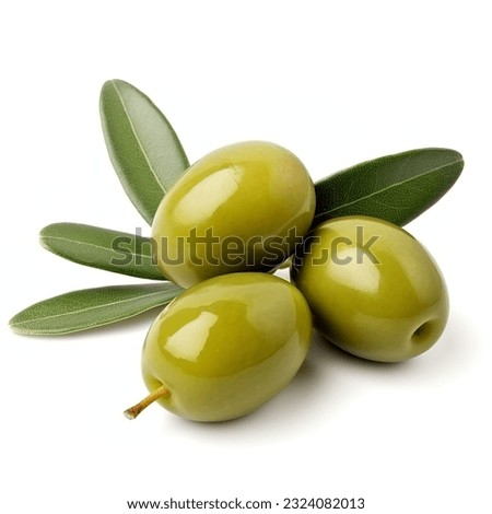 olive with leaf isolated white background Royalty-Free Stock Photo #2324082013