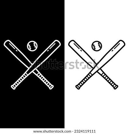 black and white baseball icon vector logo template