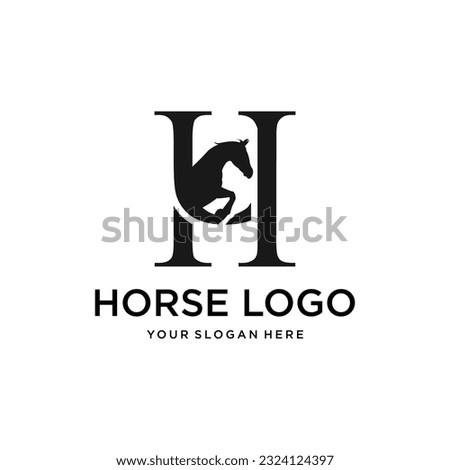 H Horse Creative Logo Design Vector Royalty-Free Stock Photo #2324124397
