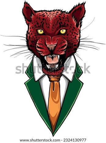 vector illustration of leopard in a business suit