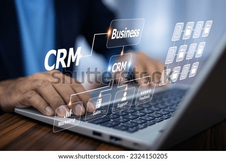 CRM Customer Relationship Management concept, Businessman using CRM software for business marketing, Customer management. Royalty-Free Stock Photo #2324150205