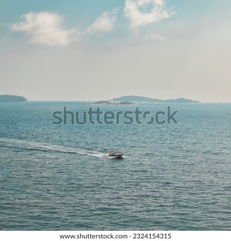 Boat sinking at the Dalmatian sea, Croatia summer