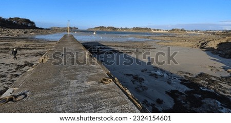 January 13, 2023, Lancieux, Brittany, France: sand beach during low tide 