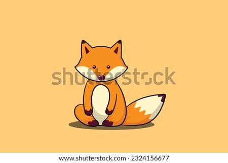 Cute fox cartoon minmal vector
