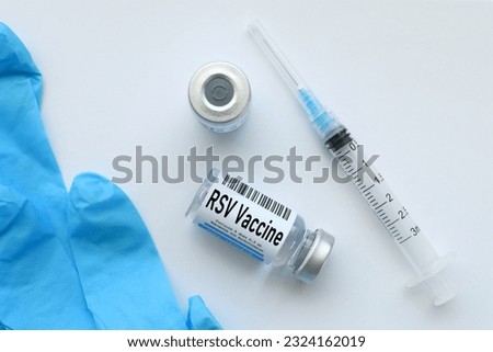 RSV vaccine vial with syringe - Respiratory syncytial virus shot Royalty-Free Stock Photo #2324162019