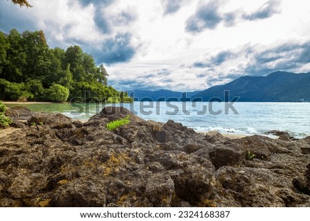 View of Caburga Lake in the Araucania Region, Chile Royalty-Free Stock Photo #2324168387