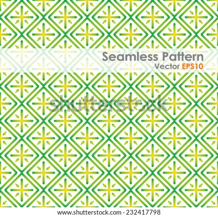 Green Plus sign and rectangle shape seamless pattern. Abstract pattern style for graphic or modern design.