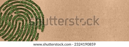 Global Fingerprint of trees 3d background. World environment day or earth day concept. World Forestry Day. Earth day green concept. Royalty-Free Stock Photo #2324190859
